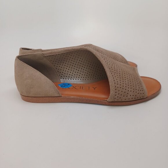 Sole Society Flats Colvan Perforated Suede D'Orsay Style Slip On Womens 7.5 NEW - Picture 9 of 13